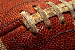 leather football, showing stitching